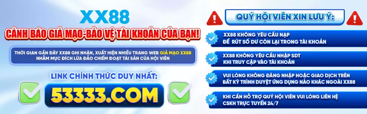 Banner mới nhất chính thức của thương hiệu XX88