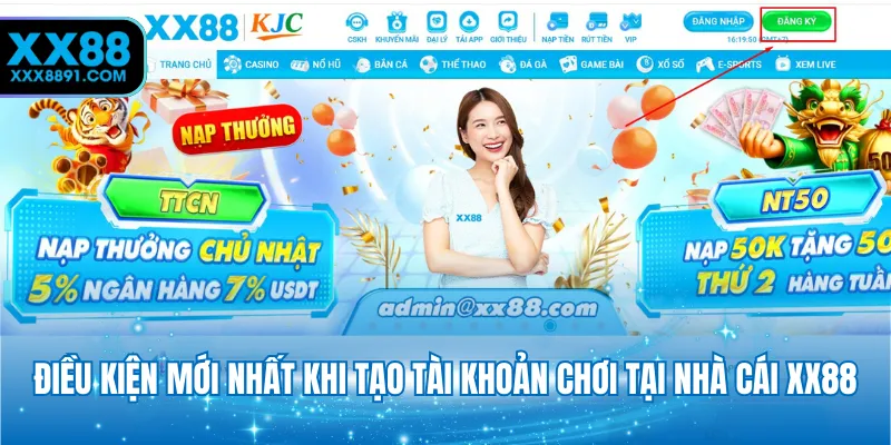 Điều kiện mới nhất khi tạo tài khoản chơi tại nhà cái XX88